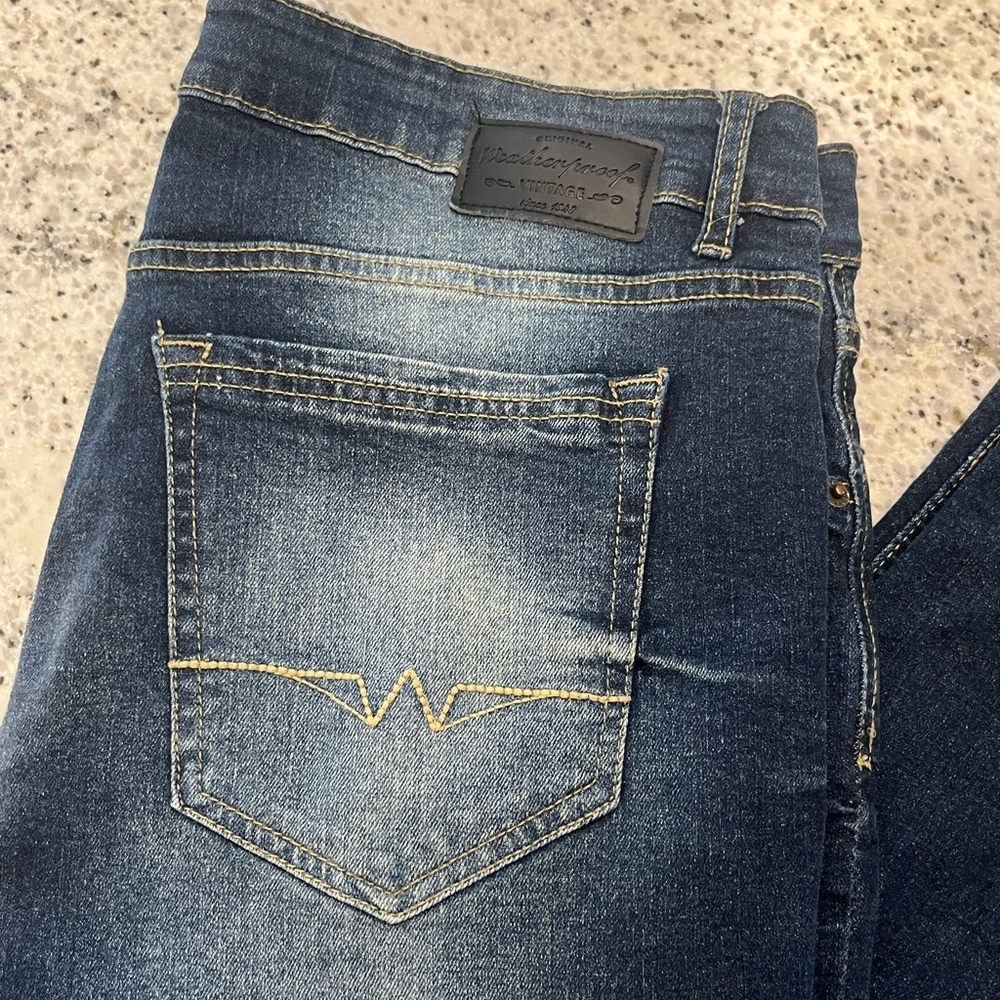 Weatherproof Vintage Men’s Skinny Fit Jeans 34W 30L Blue Wash - Picture 2 of 10